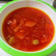 Борщ домашний с чесноком