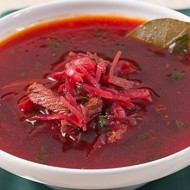 Борщ с чесноком и зеленью