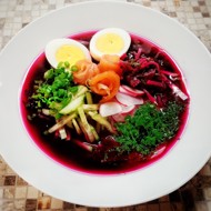 Ботвинья со слабосоленой форелью