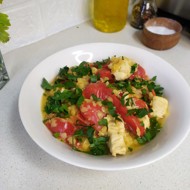 Чечевица с курицей и сладким перцем