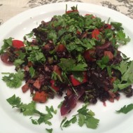 Черный рис с овощами в китайском стиле