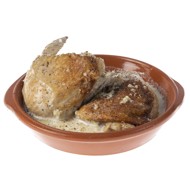 Курица с чесноком чкмерули