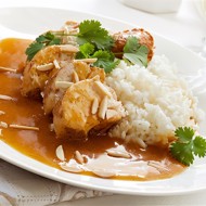 Цыпленок с абрикосовым компотом