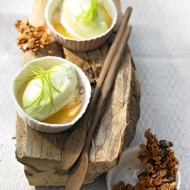 Десерт из фламбированных груш