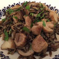 Диетическое ризотто из дикого риса с белыми грибами