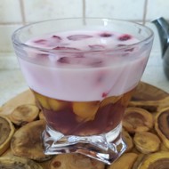 Двухслойное желе с фруктами