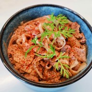 Феттучини ширатаки с печенью