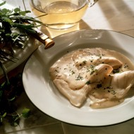 Филе морского языка с соусом бешамель а-ля гратен