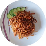 Фунчоза (стеклянная лапша) с овощами по-корейски