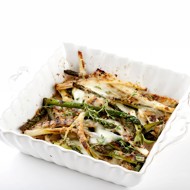 Гратен из порея со спаржей и моцареллой Unagrande