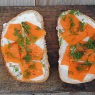 Гренки с запеченой тыквой