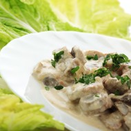 Грибной салат с ветчиной