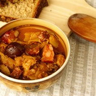 Грибной суп с шукрутом и ветчиной