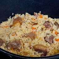 Гусь в казане с рисом