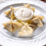 Хинкали с бараниной и зеленью