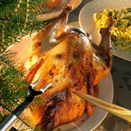 Индейка с яблоками и сладким шукрутом из савойской капусты