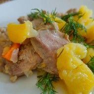 Индейка тушенная с картофелем и морковью