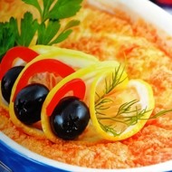 Камбала в суфле из сыра