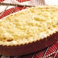 Картофель запеченый с мясом в сливочном соусе