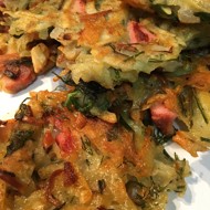 Картофельные оладьи с ветчиной и зеленью