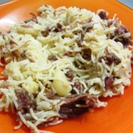 Макароны по-флотски с вареной говядиной