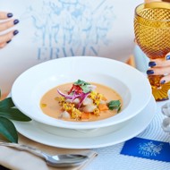 Классический перуанский севиче из морского окуня с бататом и сладкой кукурузой