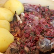 Корейка баранья под брусничным маринадом