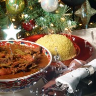 Кореш из зеленой фасоли, говядины и помидоров