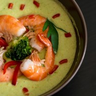 Крем-суп из кабачков с креветками