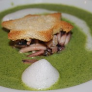 Крем-суп из шпината с морепродуктами