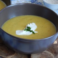 Крем-суп с тыквой и луком-пореем