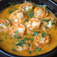 Креветки на кеце с белым  вином от ресторана Ткемали