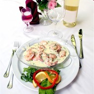 Креветки в сливочно-чесночном соусе