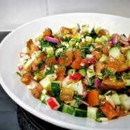 Кубанский овощной салат с чесноком