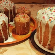 Кулич с изюмом на опаре