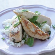 Курица с рисом и мятным соусом