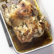 Курица с зеленым маслом и лимоном