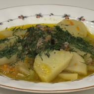 Курица, тушенная  с овощами