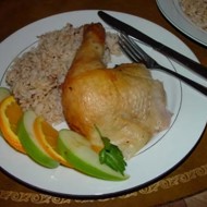 Курица в белом вине с овощами