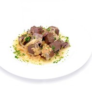 Куриная печень в сырном соусе