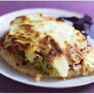 Куриная грудка под шубой из грибов и картофеля