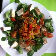 Куриная печень с овощным миксом