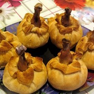 Куриные ножки с грибами в мешочке