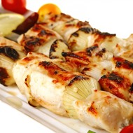 Куриные шашлыки в лимонном маринаде с шафраном