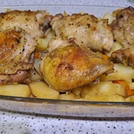 Куриное бедро с картофелем в духовке