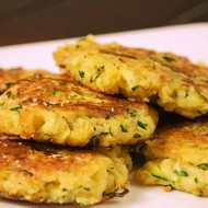 Легкие оладьи из кабачков с кинзой