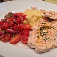 Лимонные отбивные из индейки с картофельно-кукурузным пюре