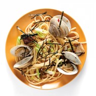 Лингвини с мидиями в японском стиле