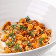 Лисички и картофельный крем