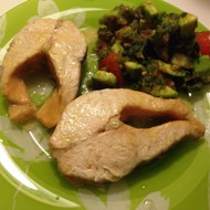 Лосось, запеченный в горчице